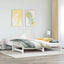 daybed med udtræk 90x200 cm massivt fyrretræ hvid