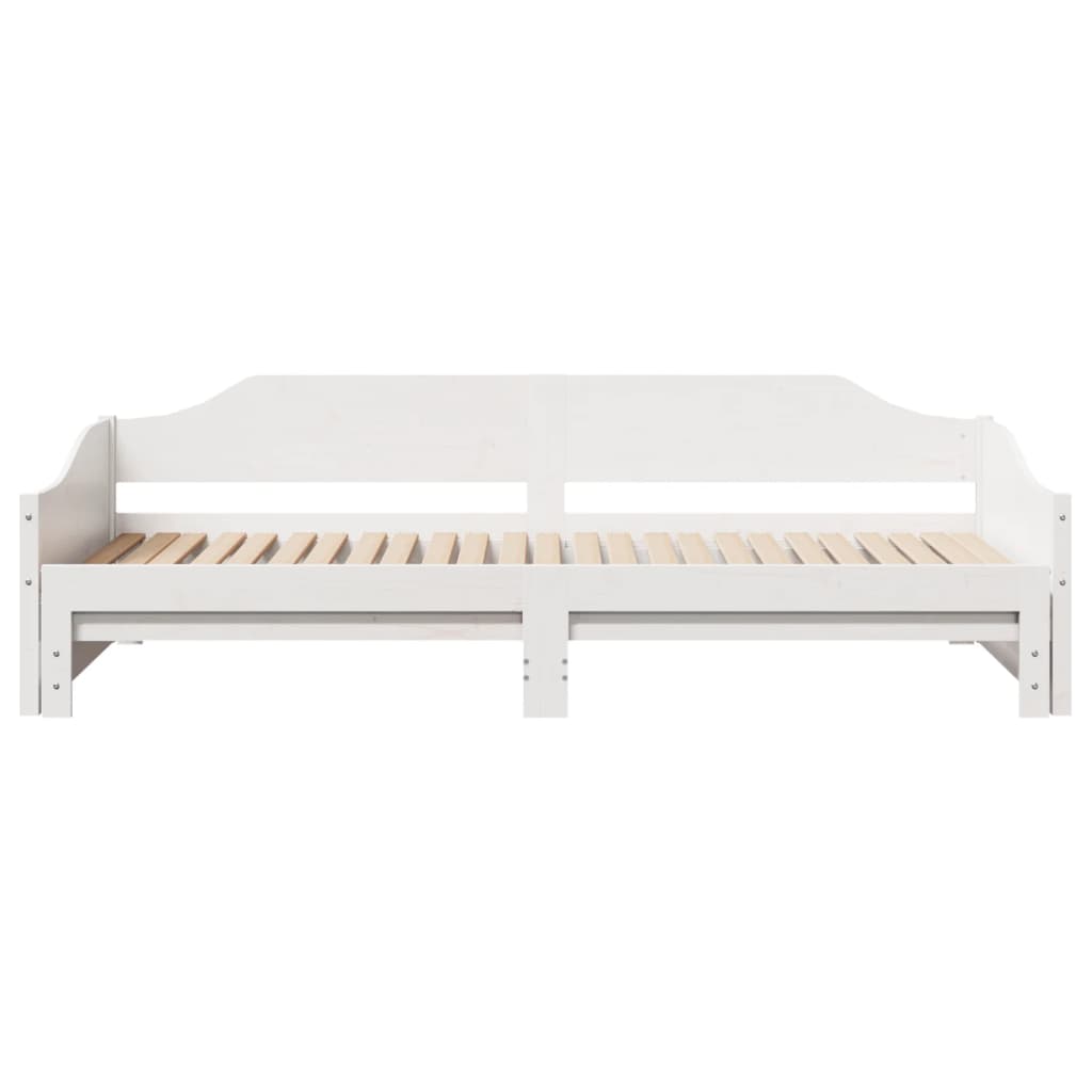 daybed med udtræk 90x200 cm massivt fyrretræ hvid