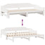 daybed med udtræk 90x200 cm massivt fyrretræ hvid