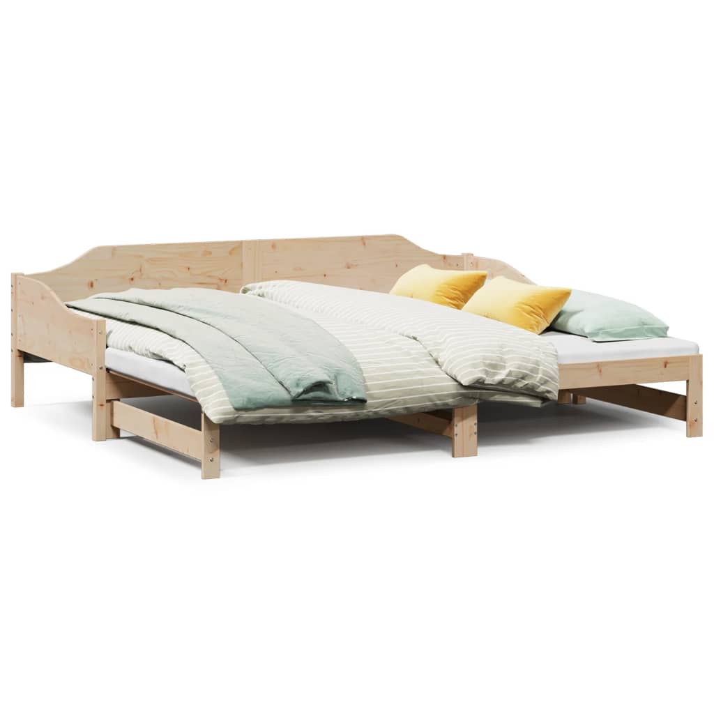 daybed med udtræk 90x190 cm massivt fyrretræ