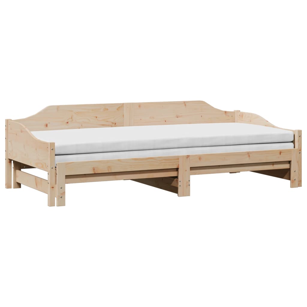 daybed med udtræk 90x190 cm massivt fyrretræ