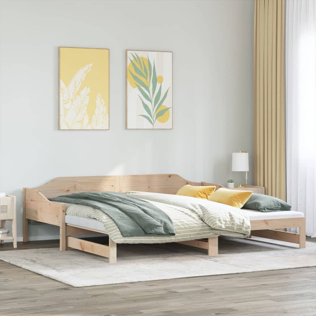 daybed med udtræk 90x190 cm massivt fyrretræ