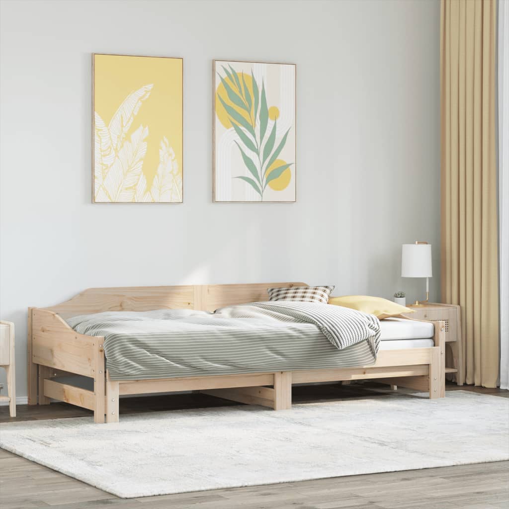 daybed med udtræk 90x190 cm massivt fyrretræ