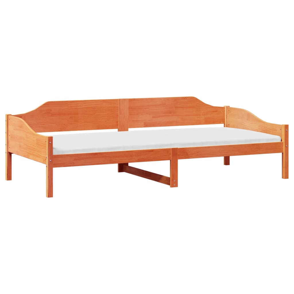 sengeramme uden madras 80x200 cm massivt fyrretræ gyldenbrun