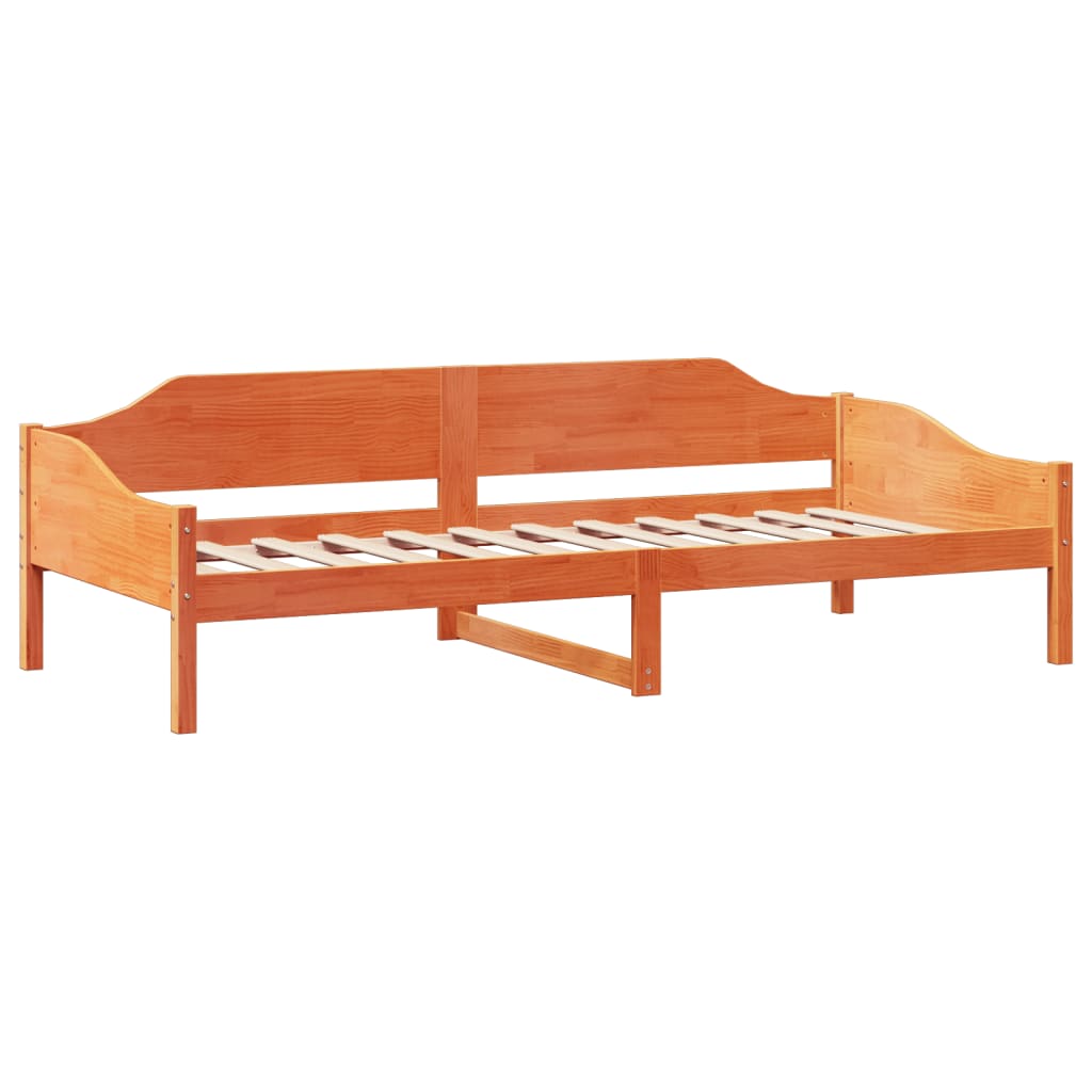 sengeramme uden madras 80x200 cm massivt fyrretræ gyldenbrun