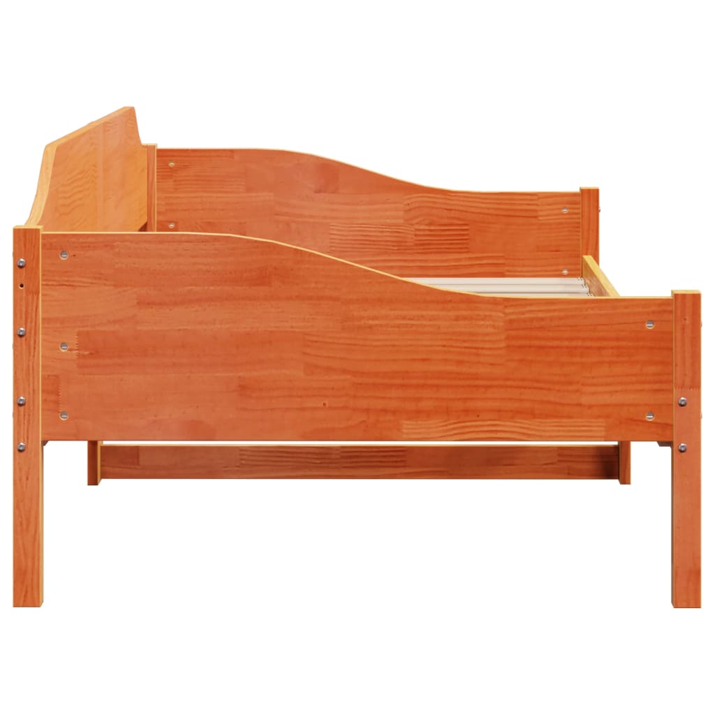 sengeramme uden madras 80x200 cm massivt fyrretræ gyldenbrun