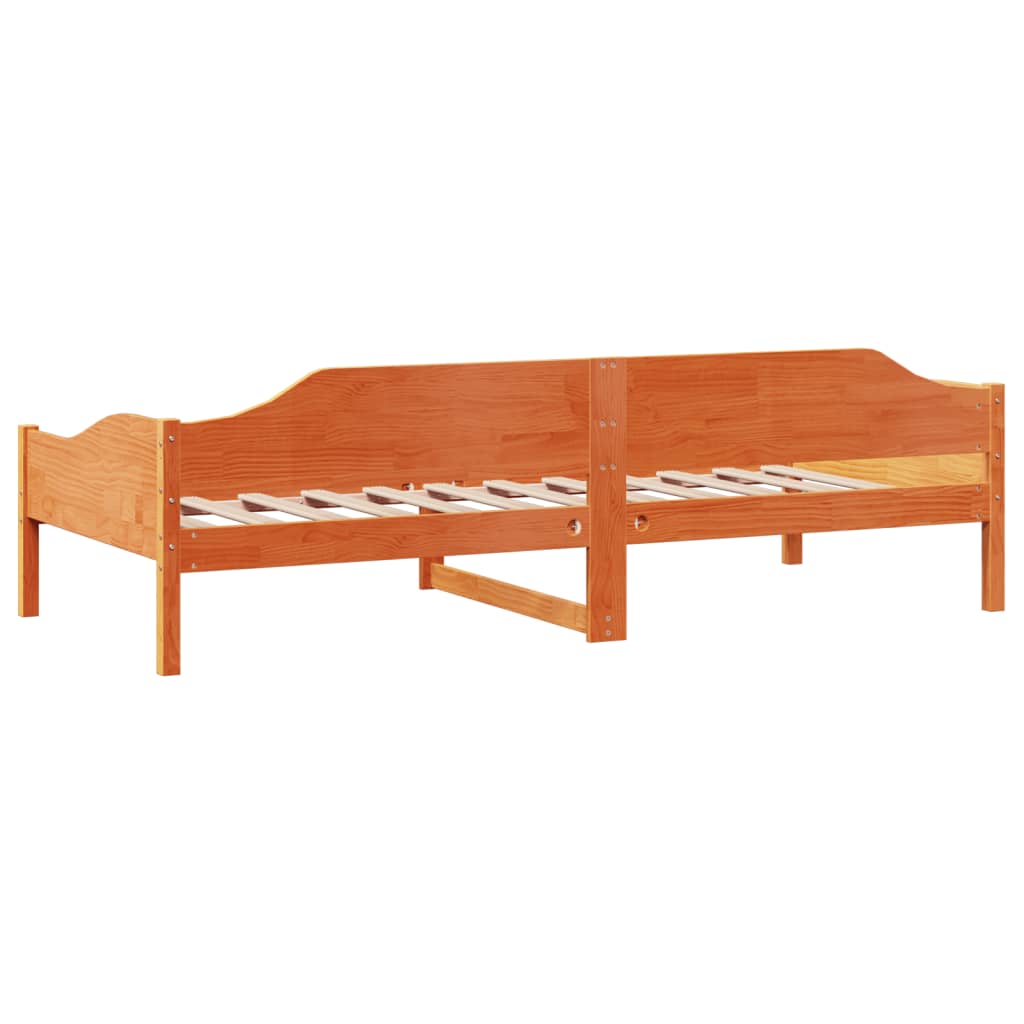 sengeramme uden madras 80x200 cm massivt fyrretræ gyldenbrun
