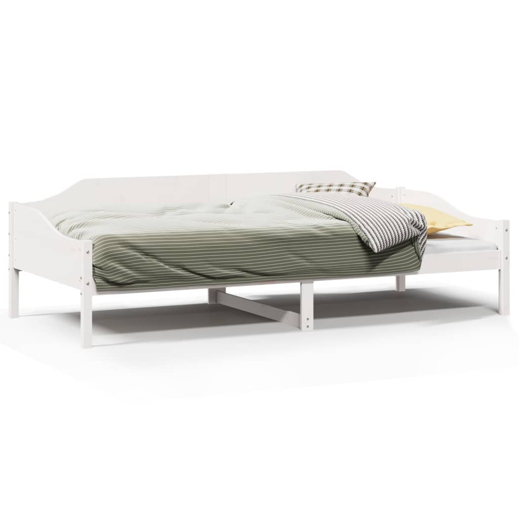 sengeramme uden madras 90x200 cm massivt fyrretræ hvid