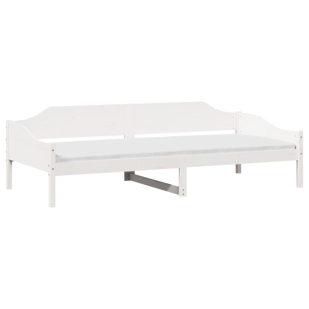 sengeramme uden madras 90x200 cm massivt fyrretræ hvid