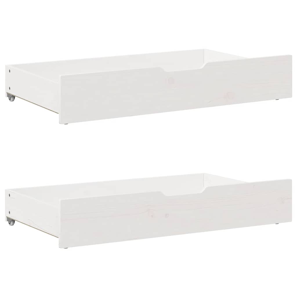 sengeskuffer 2 stk. 95x55x17 cm massivt fyrretræ hvid