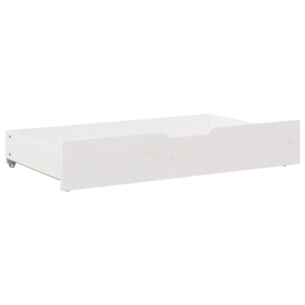 sengeskuffer 2 stk. 95x55x17 cm massivt fyrretræ hvid