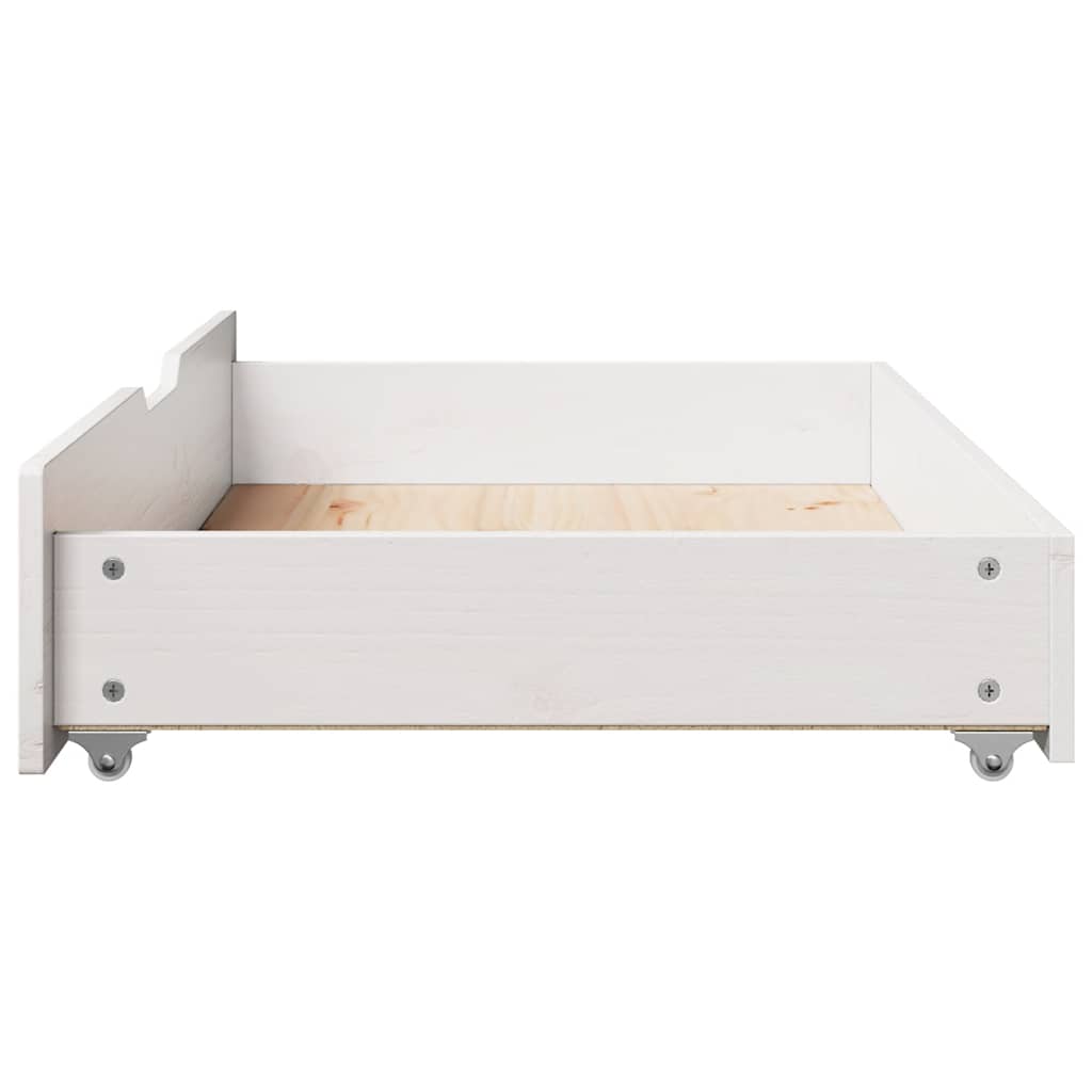 sengeskuffer 2 stk. 95x55x17 cm massivt fyrretræ hvid
