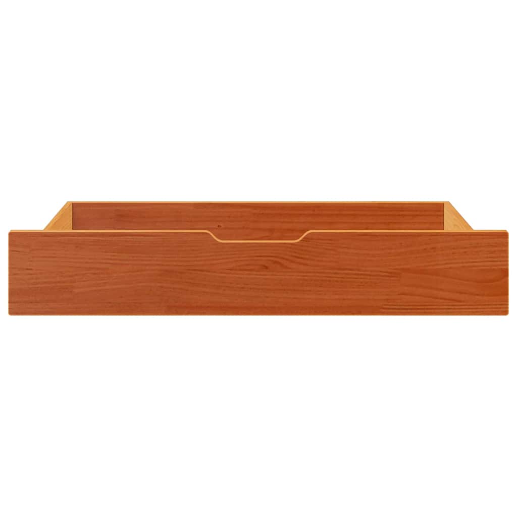sengeskuffer 2 stk. 95x55x17 cm massivt fyrretræ gyldenbrun