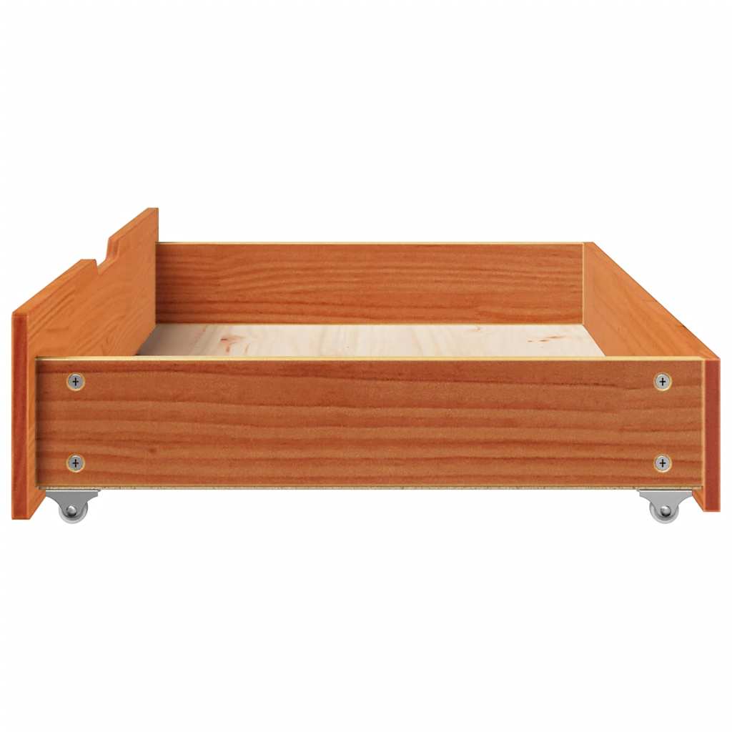 sengeskuffer 2 stk. 95x55x17 cm massivt fyrretræ gyldenbrun
