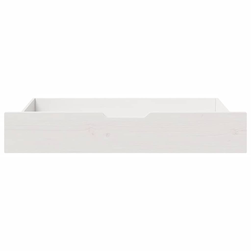 sengeskuffer 2 stk. 90x55x17 cm massivt fyrretræ hvid