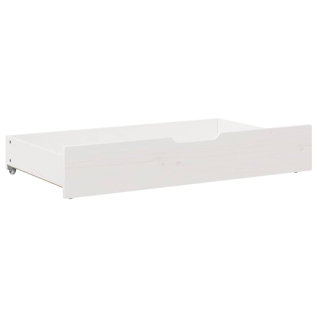 sengeskuffer 2 stk. 90x55x17 cm massivt fyrretræ hvid