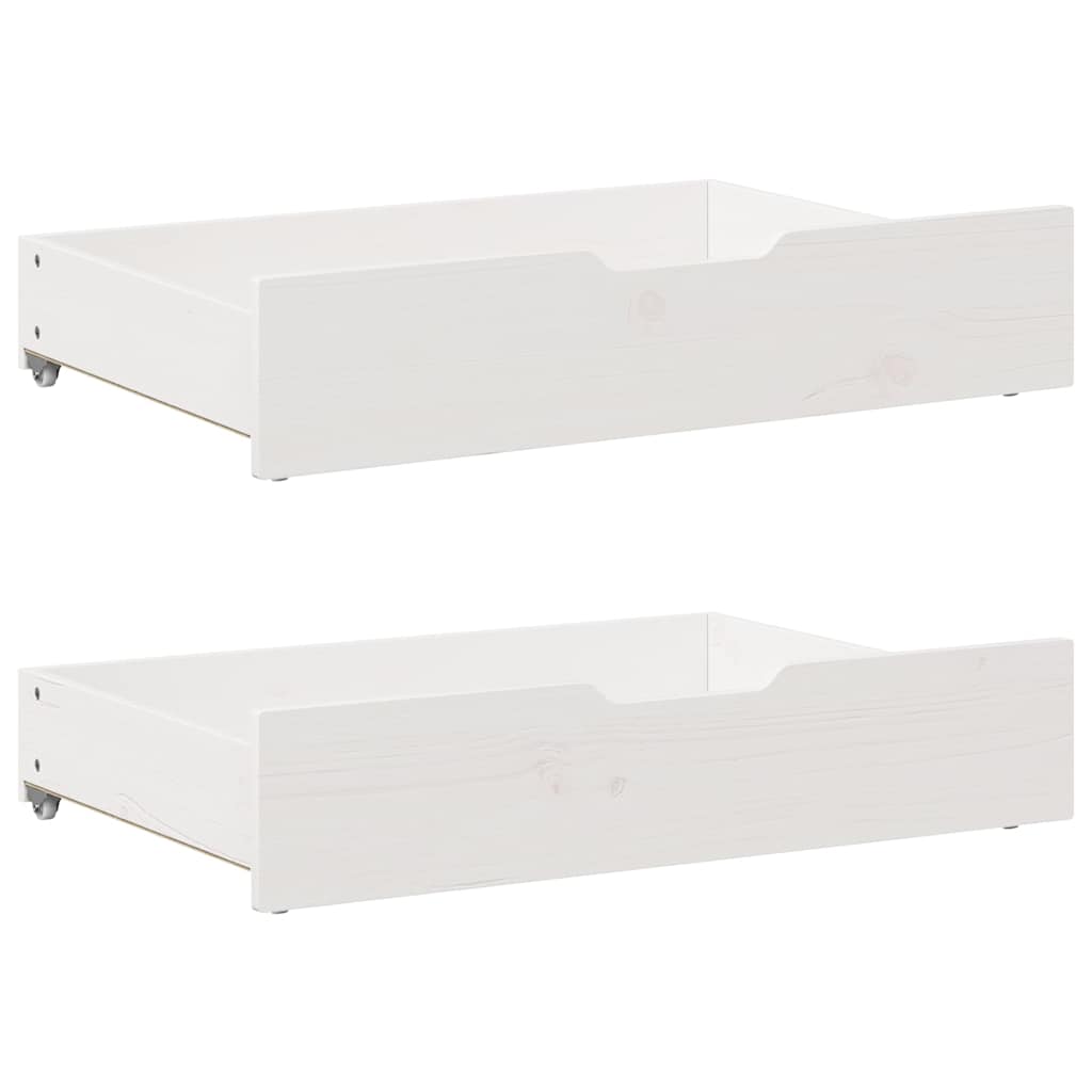 sengeskuffer 2 stk. 85x55x17 cm massivt fyrretræ hvid