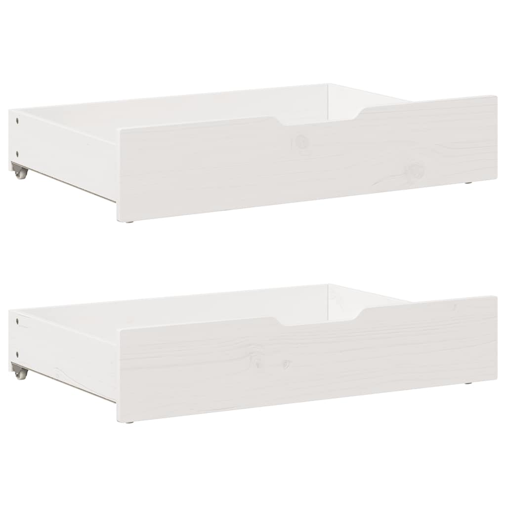 sengeskuffer 2 stk. 80x55x17 cm massivt fyrretræ hvid
