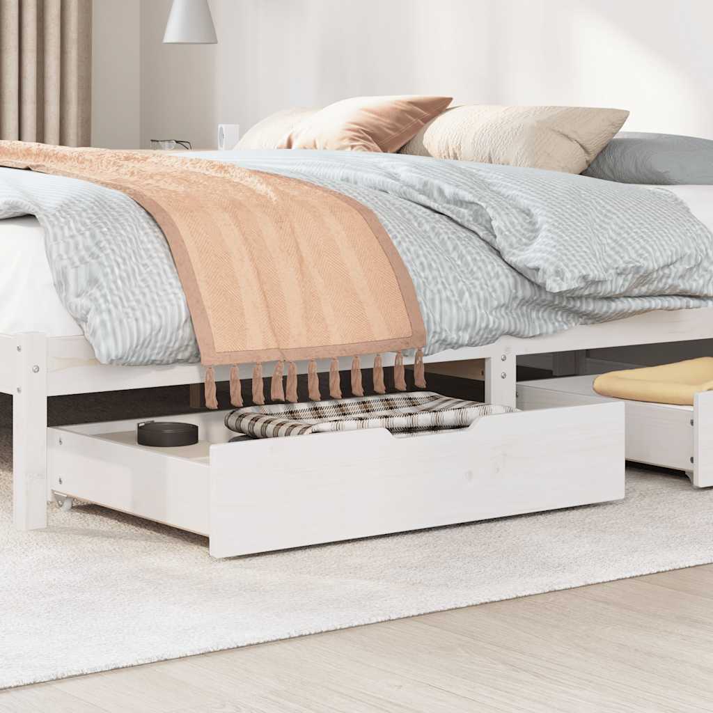 sengeskuffer 2 stk. 80x55x17 cm massivt fyrretræ hvid
