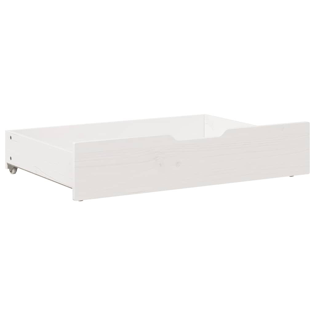 sengeskuffer 2 stk. 80x55x17 cm massivt fyrretræ hvid