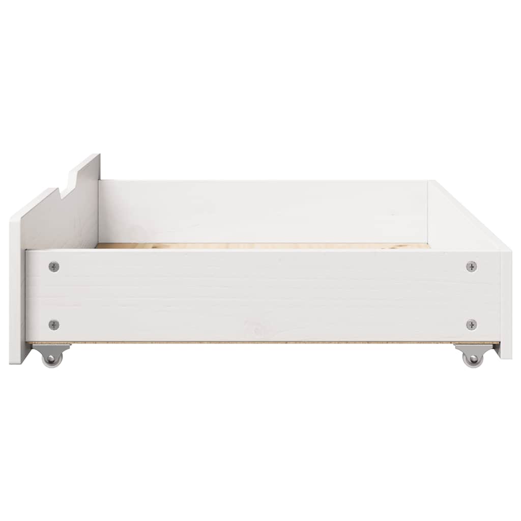sengeskuffer 2 stk. 80x55x17 cm massivt fyrretræ hvid