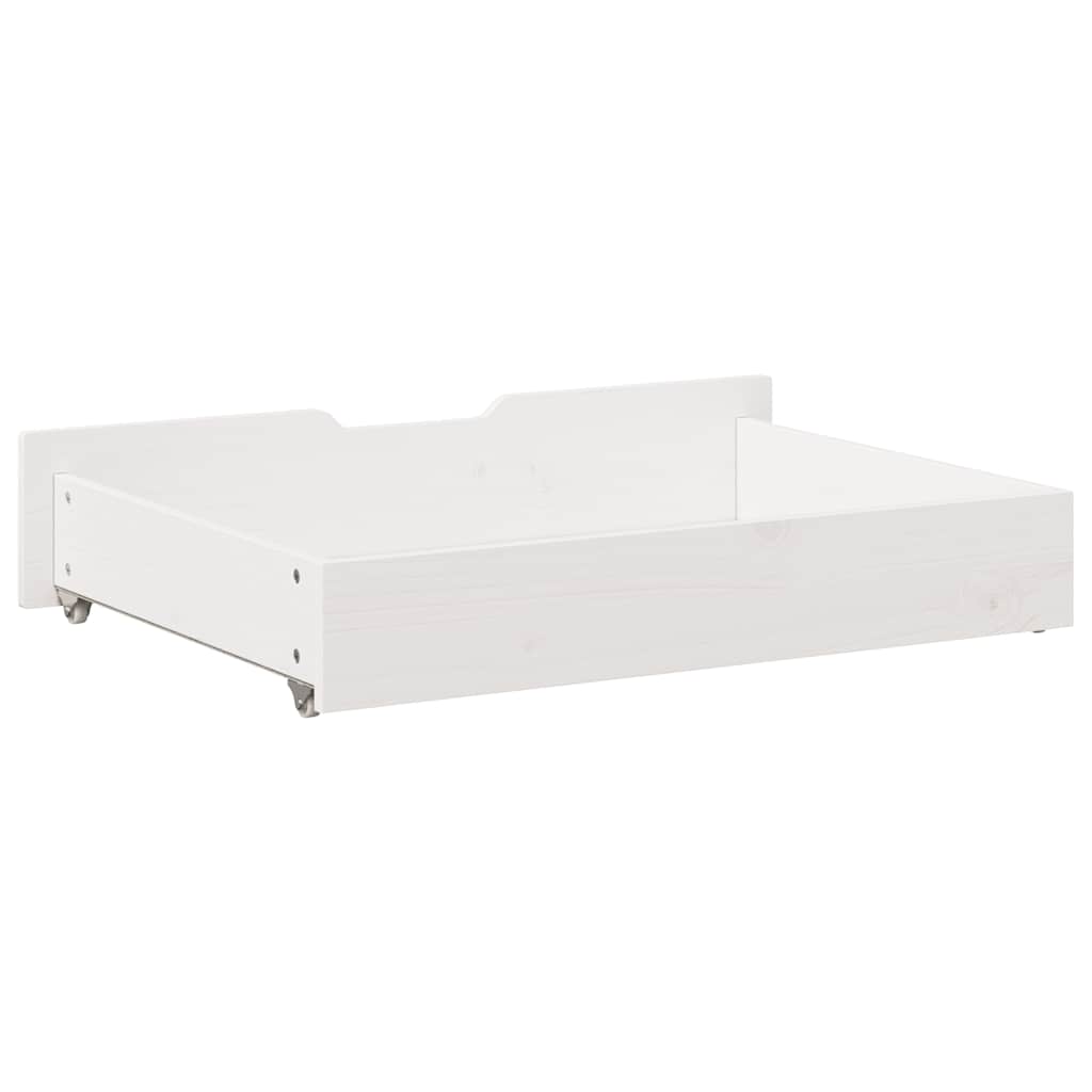sengeskuffer 2 stk. 80x55x17 cm massivt fyrretræ hvid