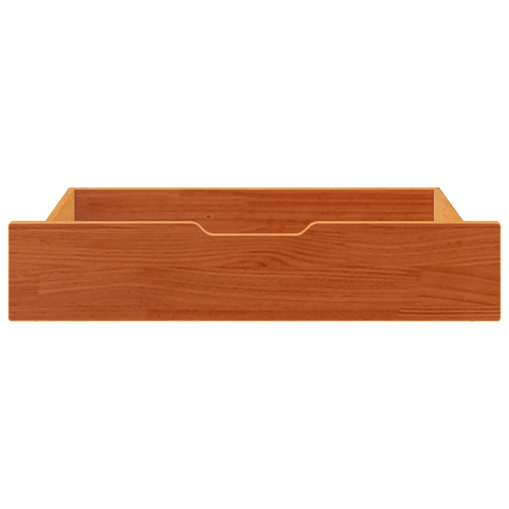 sengeskuffer 2 stk. 80x55x17 cm massivt fyrretræ gyldenbrun