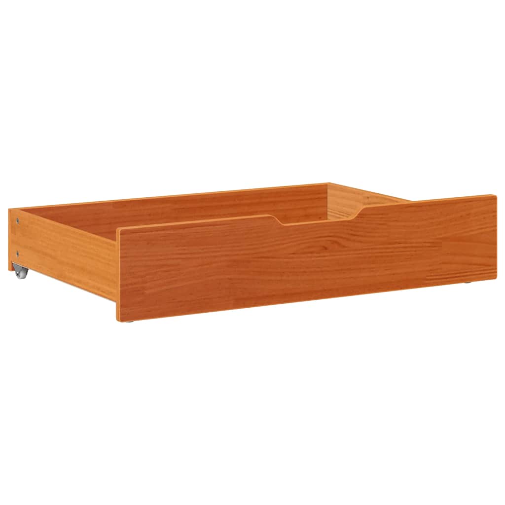 sengeskuffer 2 stk. 80x55x17 cm massivt fyrretræ gyldenbrun