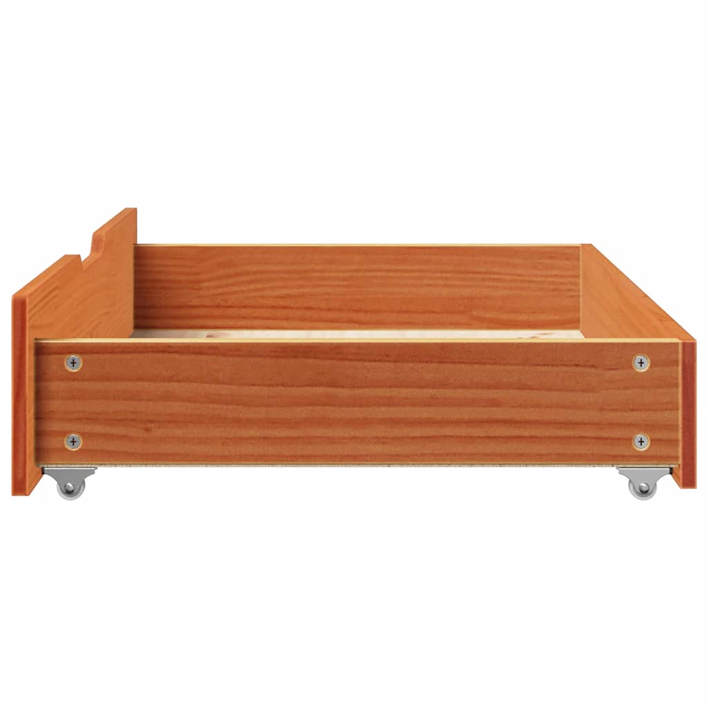 sengeskuffer 2 stk. 80x55x17 cm massivt fyrretræ gyldenbrun