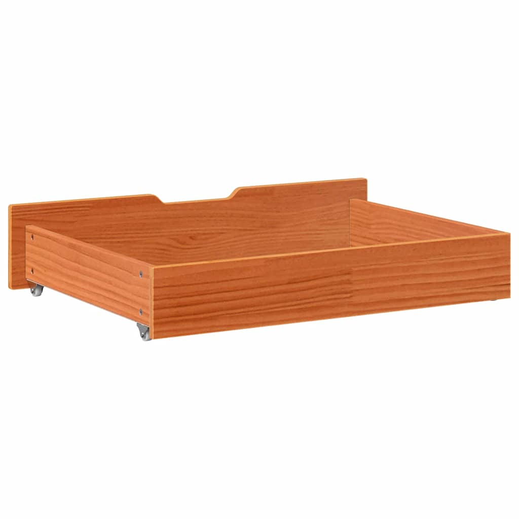 sengeskuffer 2 stk. 80x55x17 cm massivt fyrretræ gyldenbrun