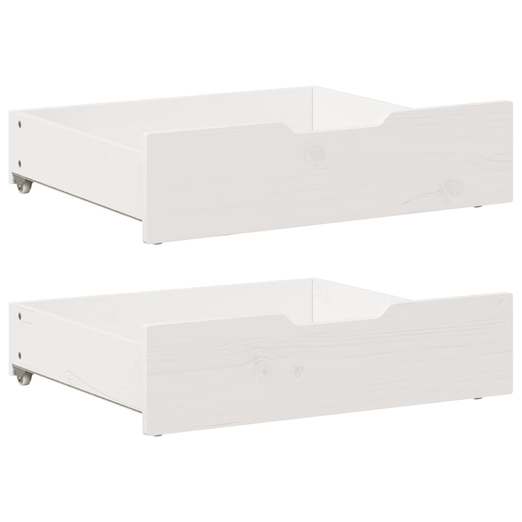 sengeskuffer 2 stk. 75x55x17 cm massivt fyrretræ hvid