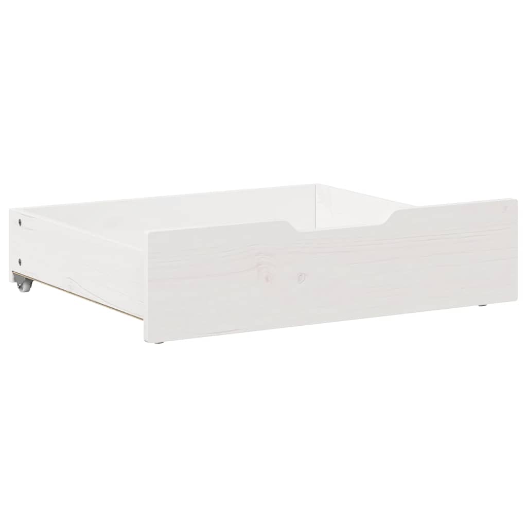 sengeskuffer 2 stk. 75x55x17 cm massivt fyrretræ hvid
