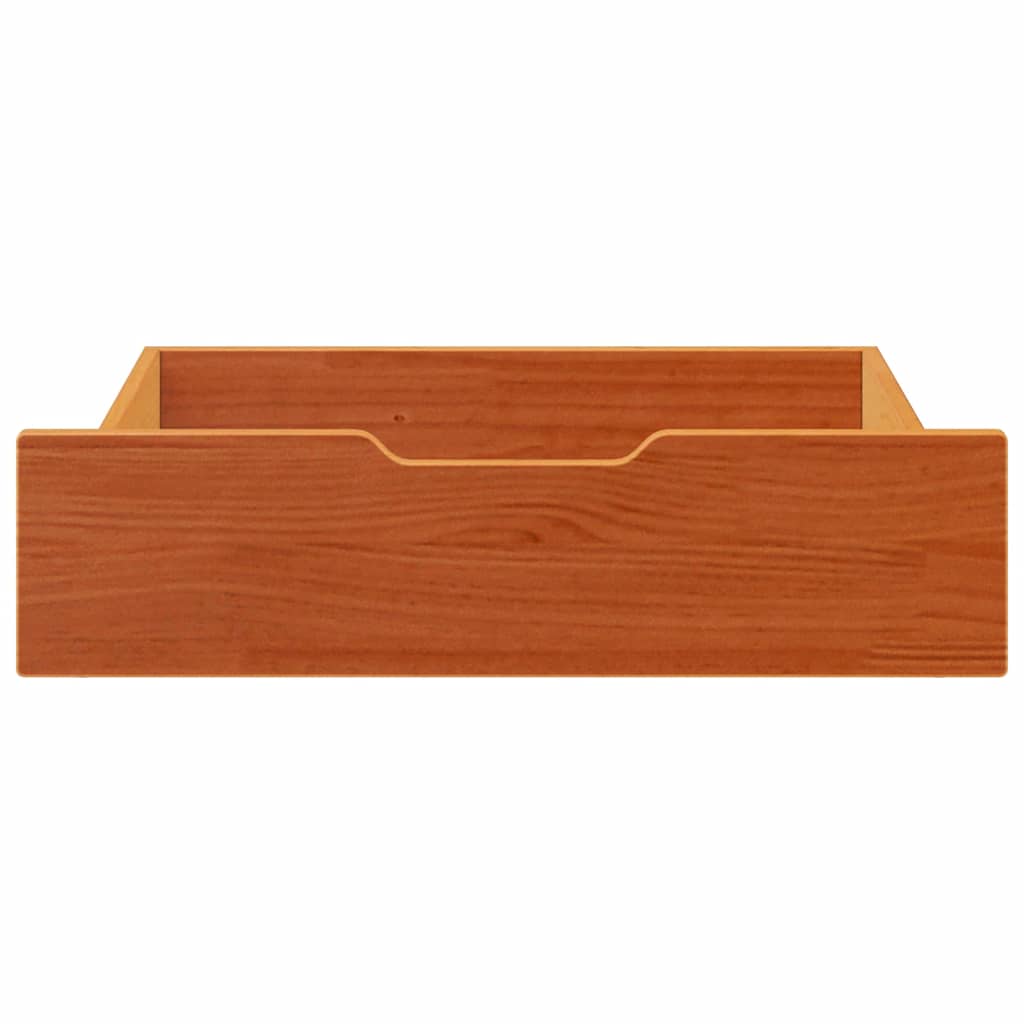 sengeskuffer 2 stk. 75x55x17 cm massivt fyrretræ gyldenbrun