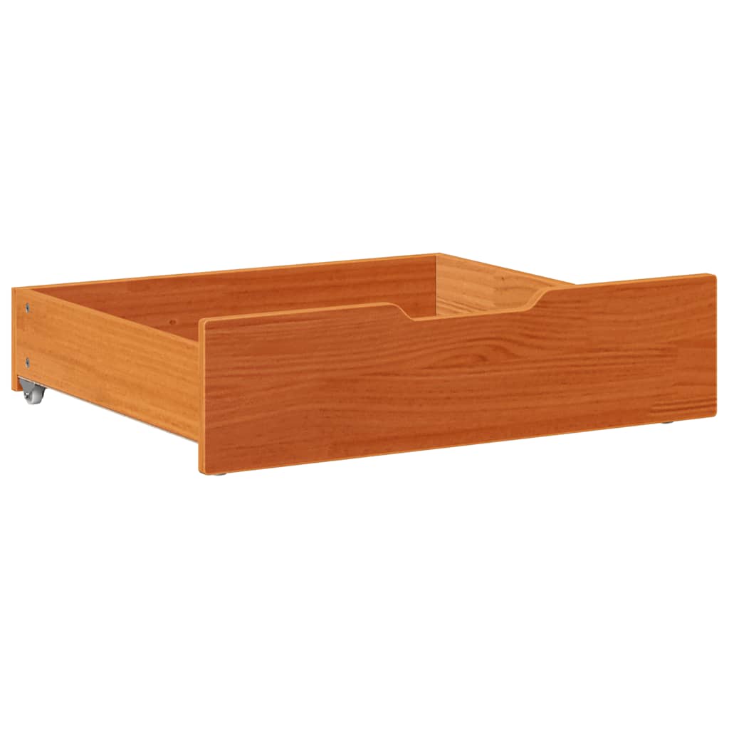 sengeskuffer 2 stk. 75x55x17 cm massivt fyrretræ gyldenbrun
