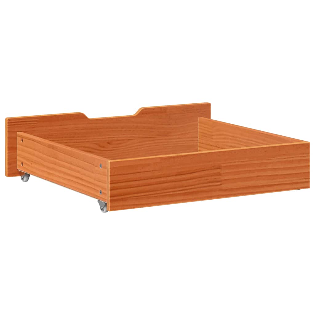 sengeskuffer 2 stk. 75x55x17 cm massivt fyrretræ gyldenbrun