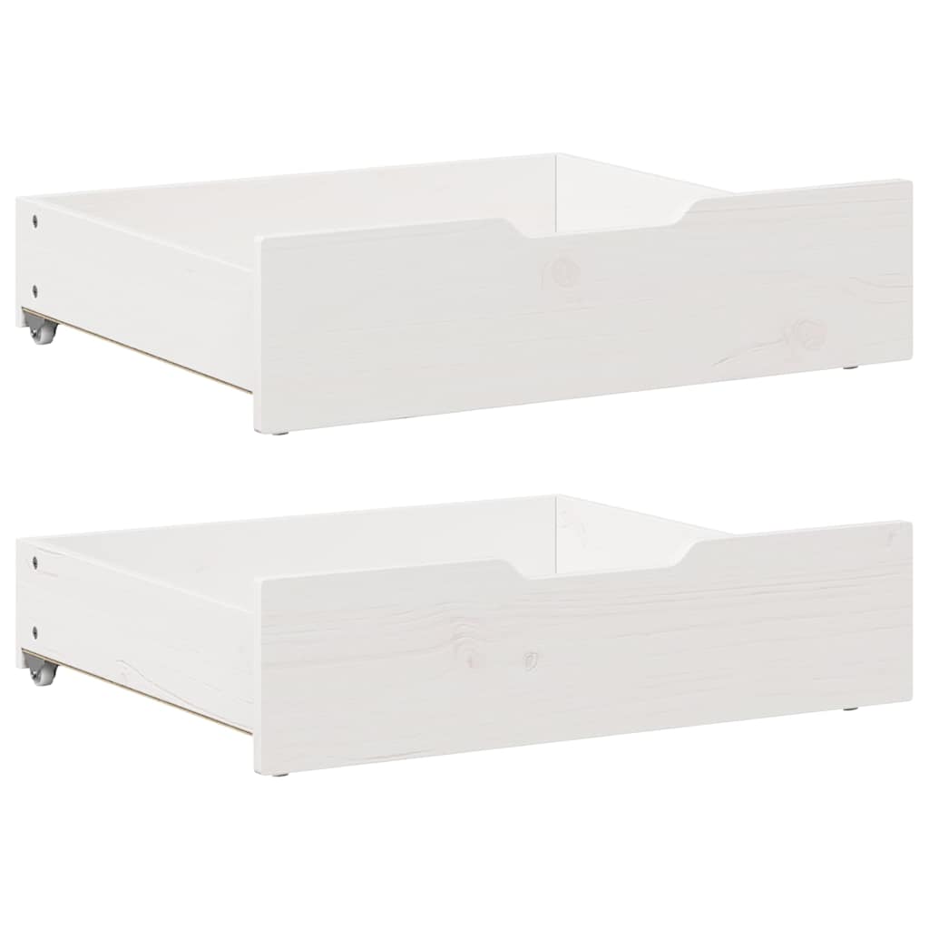 sengeskuffer 2 stk. 65x55x17 cm massivt fyrretræ hvid