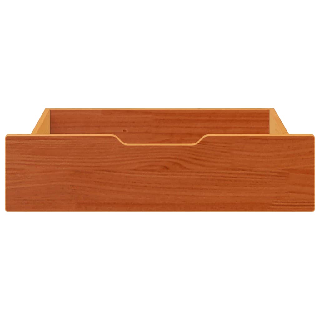sengeskuffer 2 stk. 65x55x17 cm massivt fyrretræ gyldenbrun