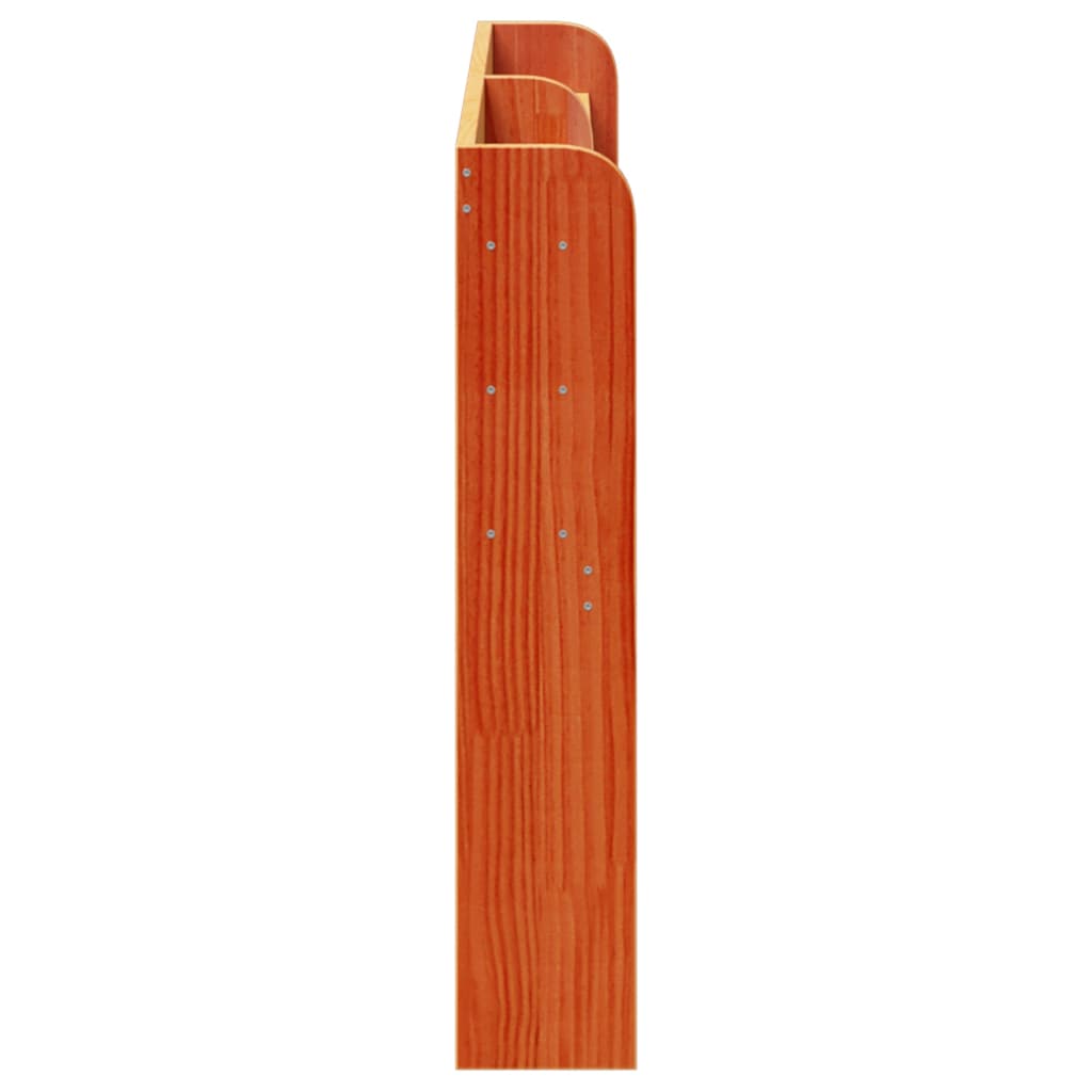 sengegavl med hylder 160 cm massivt fyrretræ gyldenbrun