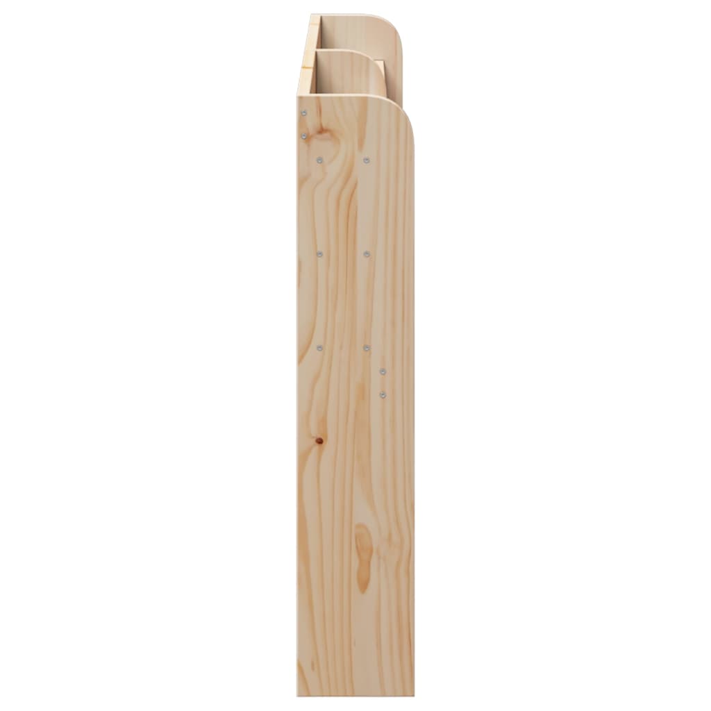 sengegavl med hylder 150 cm massivt fyrretræ