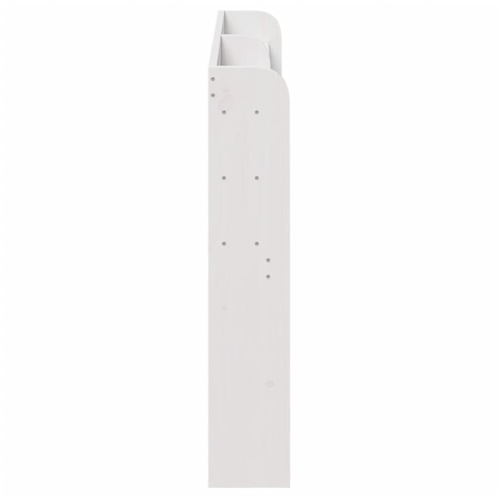 sengegavl med hylder 140 cm massivt fyrretræ hvid