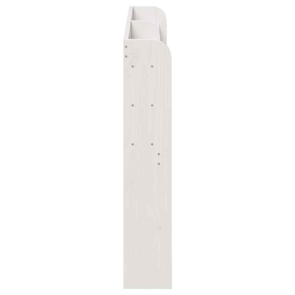 sengegavl med hylder 135 cm massivt fyrretræ hvid
