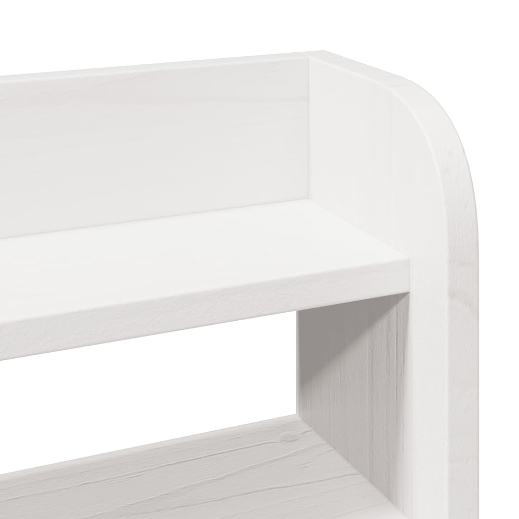 sengegavl med hylder 135 cm massivt fyrretræ hvid