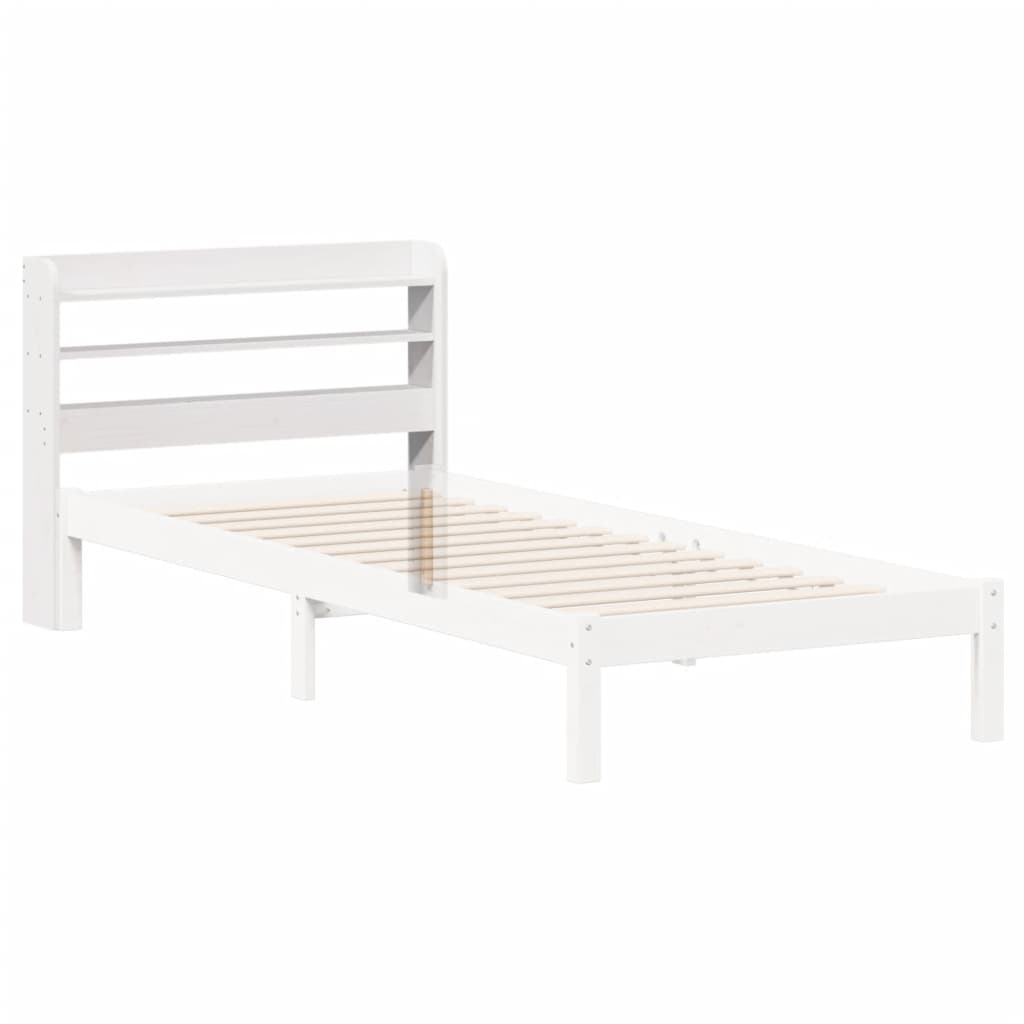 sengegavl med hylder 75 cm massivt fyrretræ hvid