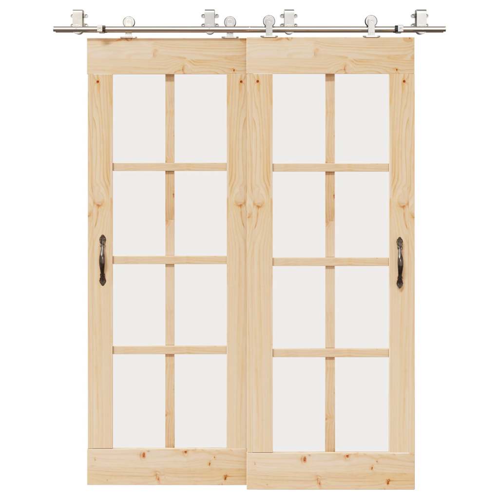 hardwarekit til skydedør 183 cm rustfrit stål sølvfarvet