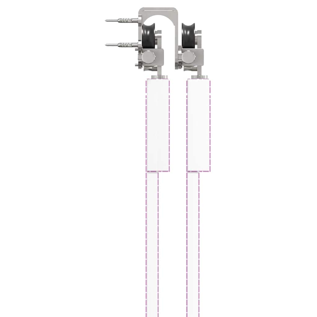 hardwarekit til skydedør 366 cm rustfrit stål sølvfarvet