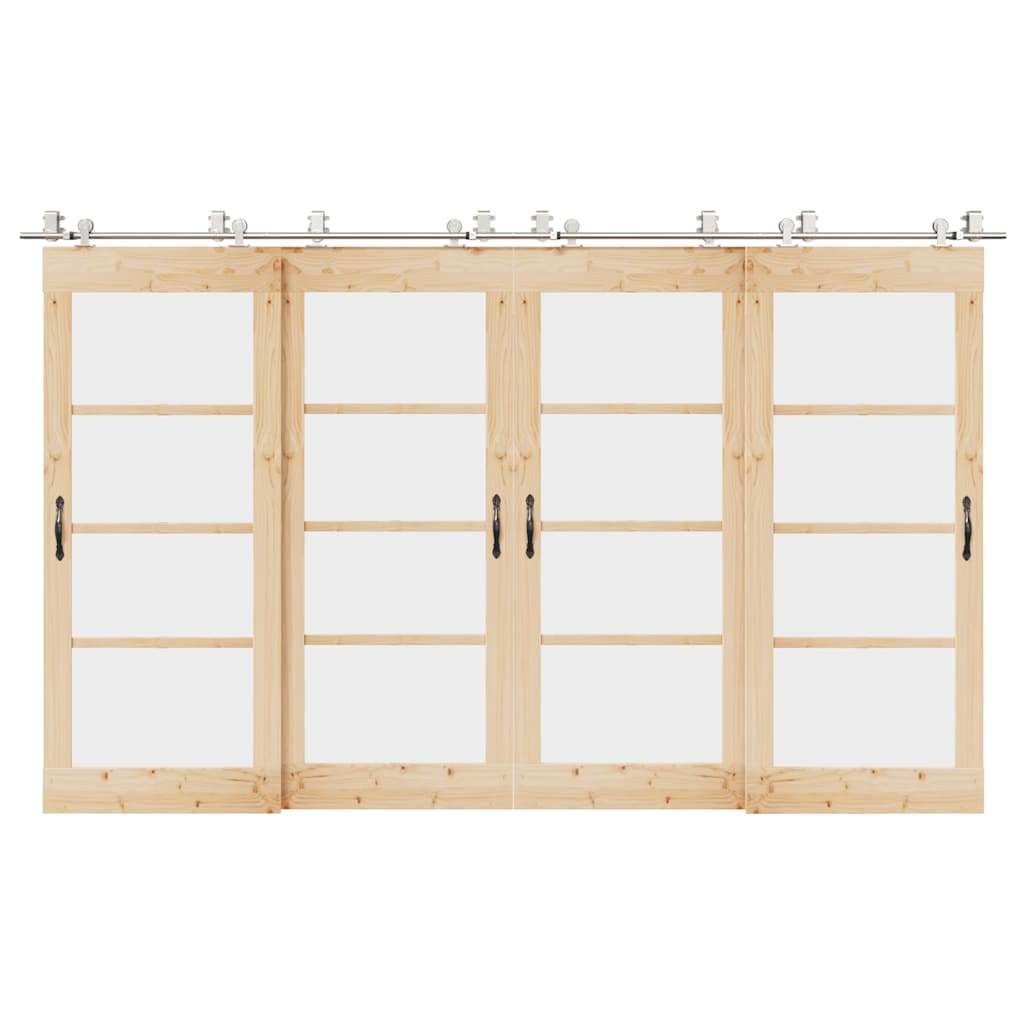 hardwarekit til skydedør 366 cm rustfrit stål sølvfarvet