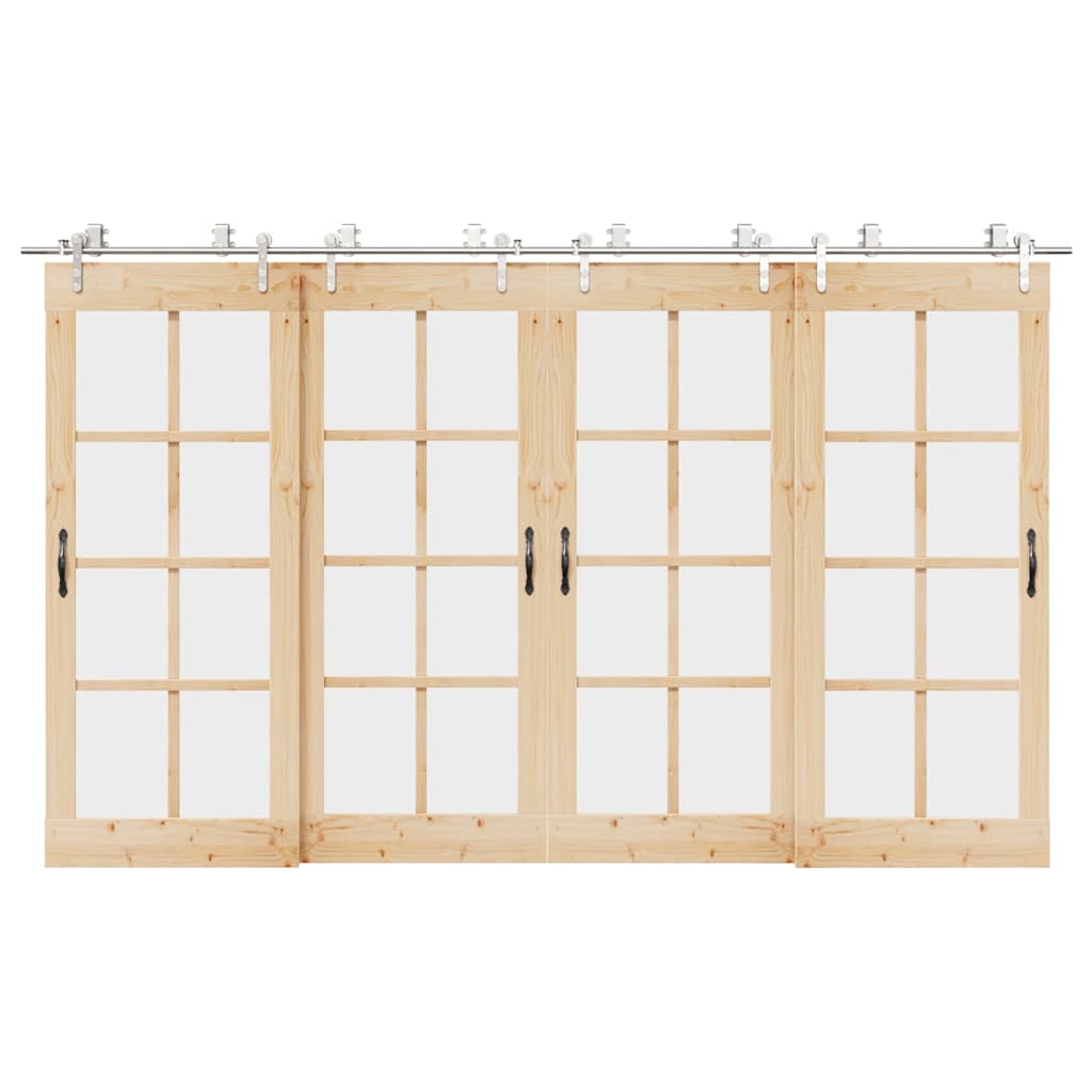hardwarekit til skydedør 366 cm rustfrit stål sølvfarvet