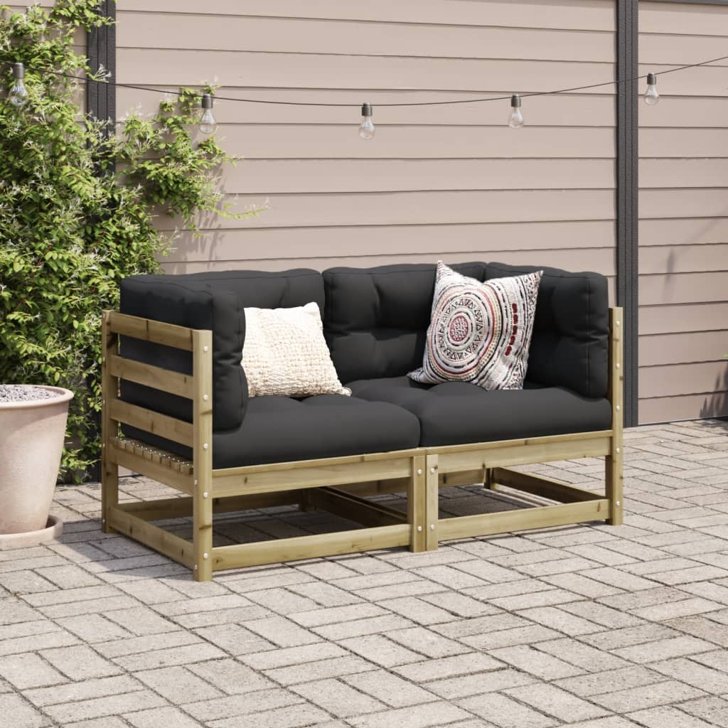 sofasæt til haven 2 dele imprægneret fyrretræ