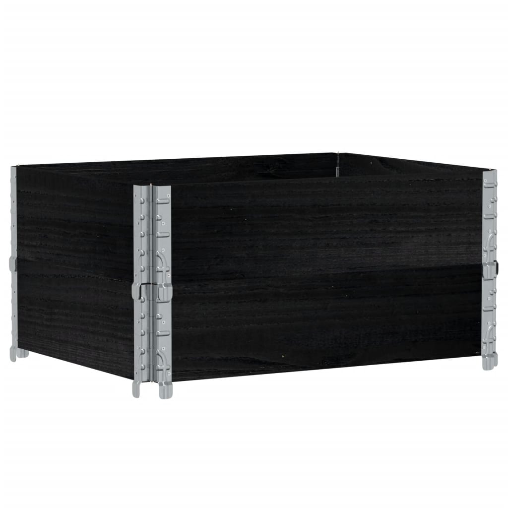 pallerammer 2 stk. 80x60 cm massivt fyrretræ sort