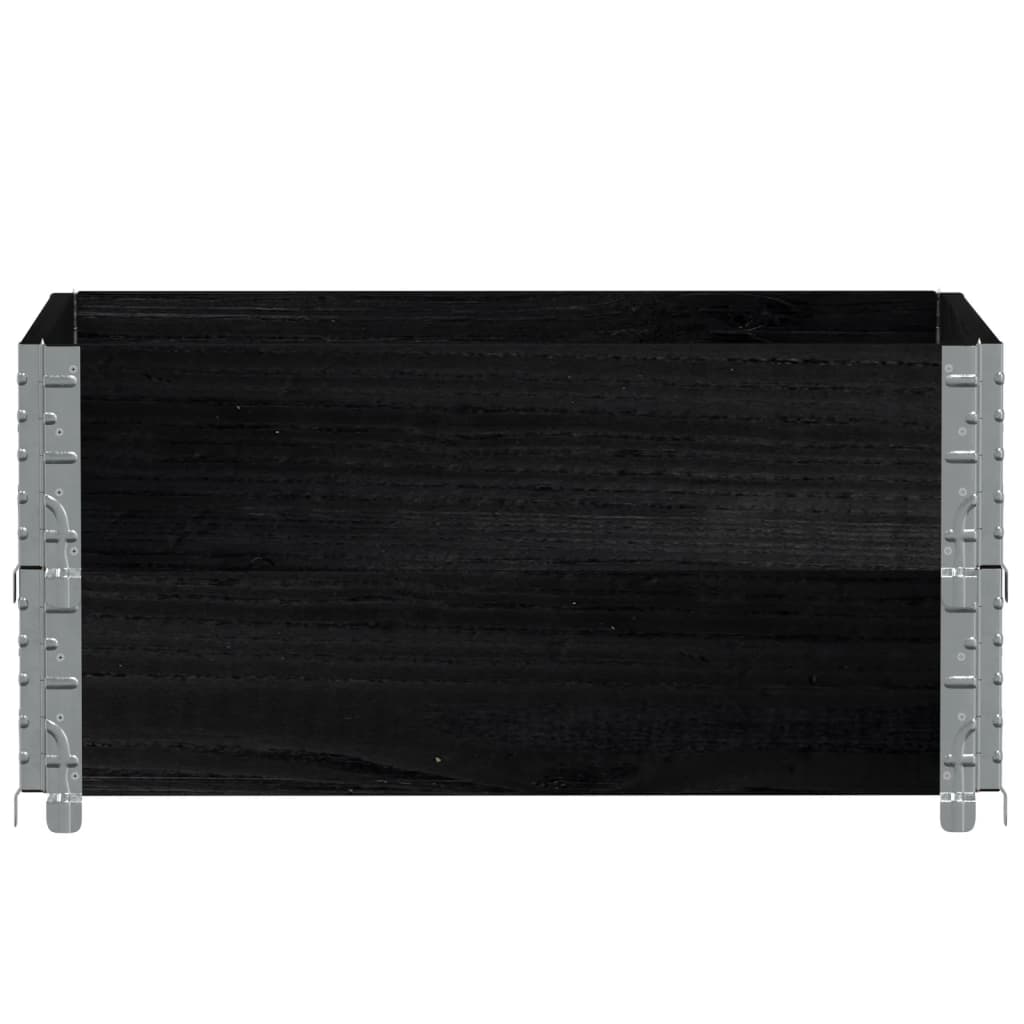 pallerammer 2 stk. 80x60 cm massivt fyrretræ sort